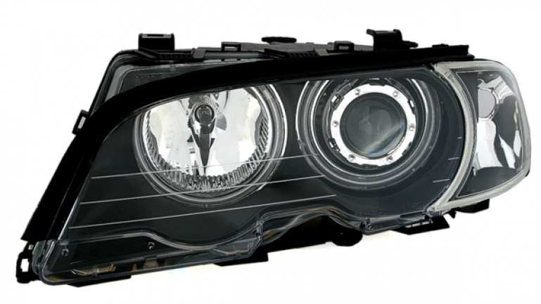 CCFL Angel Eyes Scheinwerfer Set inkl. Blinker für BMW 3er E46 Coupe / Cabrio 98-01 schwarz Set